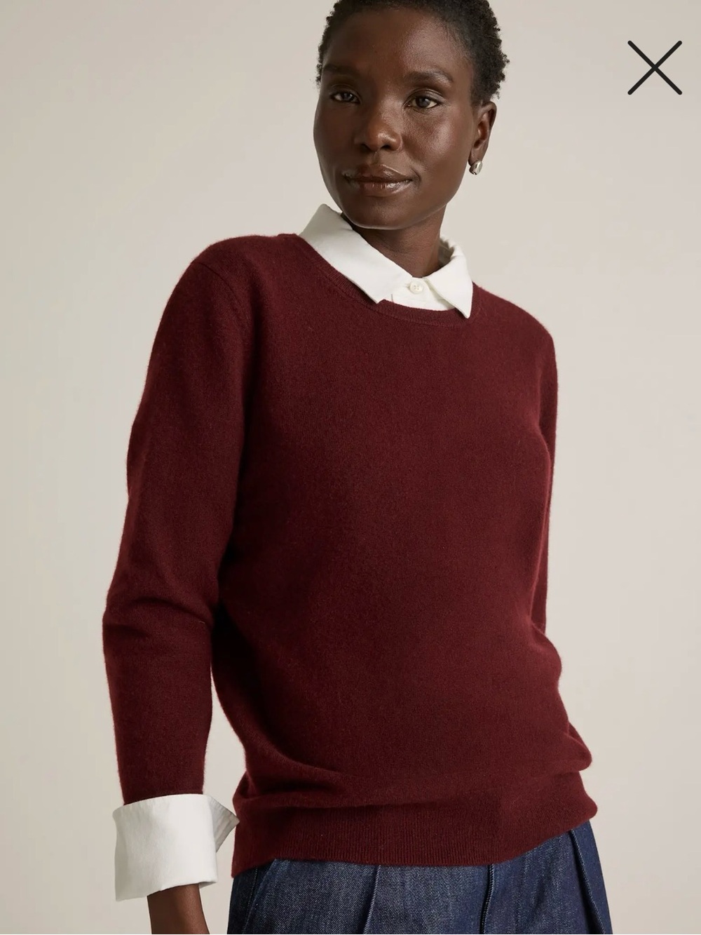 Quince Mongolian Cashmere Crewneck Sweater Large Women’s Burgundy Old Money Chic